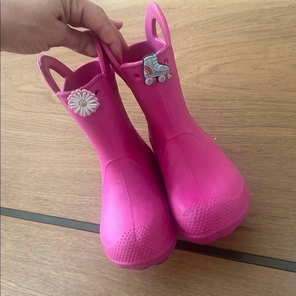 Crocs Kids Pink Handle It Rain Boot C12